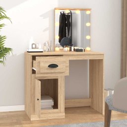 vidaXL Kaptafel met LED 90x50x132,5 cm bewerkt hout sonoma eikenkleur