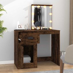 vidaXL Kaptafel met LED 90x50x132,5 cm bewerkt hout gerookt eikenkleur