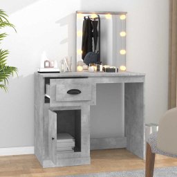 vidaXL Kaptafel met LED 90x50x132,5 cm bewerkt hout betongrijs