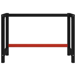 vidaXL Werkbankframe 120x57x79 cm metaal zwart en rood