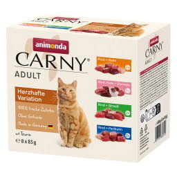 8x85g Hartige Variant (4 Smaken) animonda Carny Kattenvoer Maaltijdzakjes