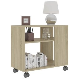 vidaXL Bijzettafel 70x35x60,5 cm bewerkt hout sonoma eikenkleurig