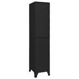 vidaXL Lockerkast 38x45x180 cm staal zwart