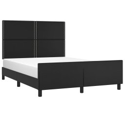 vidaXL Bedframe met hoofdeind kunstleer zwart 140x190 cm