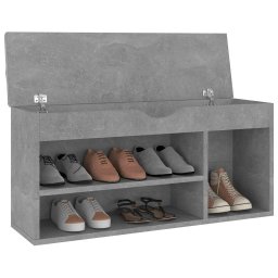 vidaXL Schoenenbank met kussen 104x30x49 cm bewerkt hout betongrijs