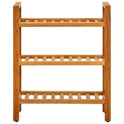 vidaXL Schoenenrek met 3 schappen 50x27x60 cm massief eikenhout