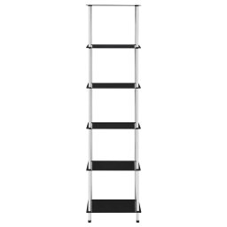vidaXL Kastje 6-laags 40x40x160 cm gehard glas zwart