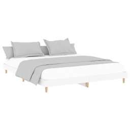 vidaXL Bedframe LED massief hout wit 120x200 cm