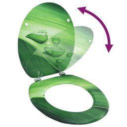 vidaXL Toiletbril met deksel waterdruppel MDF groen