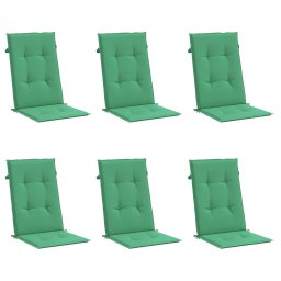 vidaXL Tuinstoelkussens 6 st hoge rug 120x50x3 cm stof groen