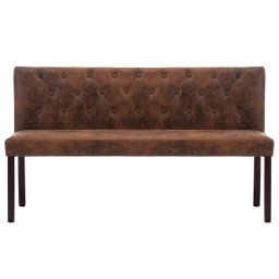 vidaXL Bankje 148,5 cm kunstsuède bruin