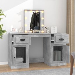 vidaXL Kaptafel met LED-verlichting 130x50x132,5 cm betongrijs