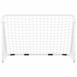 vidaXL Voetbaldoel met net 180x90x120 cm staal wit