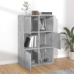 vidaXL Opbergkast 60x29,5x90 cm bewerkt hout betongrijs
