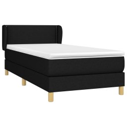 vidaXL Boxspring met matras stof zwart 90x200 cm