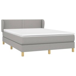 vidaXL Boxspring met matras stof lichtgrijs 140x200 cm