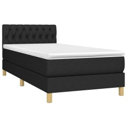 vidaXL Boxspring met matras stof zwart 90x200 cm