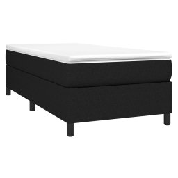 vidaXL Boxspring met matras stof zwart 90x200 cm