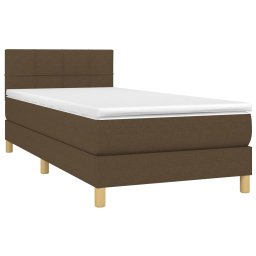 vidaXL Boxspring met matras en LED stof donkerbruin 80x200 cm
