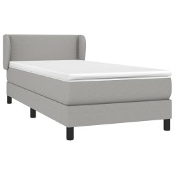 vidaXL Boxspring met matras stof lichtgrijs 90x200 cm