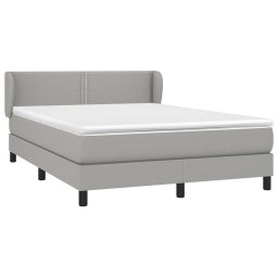 vidaXL Boxspring met matras stof lichtgrijs 140x200 cm