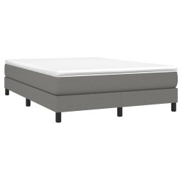 vidaXL Boxspring met matras stof donkergrijs 140x200 cm