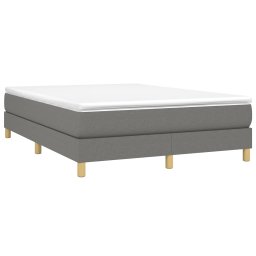 vidaXL Boxspring met matras stof donkergrijs 140x200 cm
