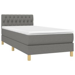 vidaXL Boxspring met matras stof donkergrijs 90x200 cm