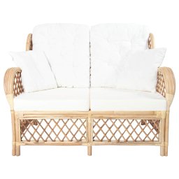 vidaXL Tweezitsbank rattan
