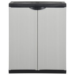 vidaXL Tuinkast met 1 schap 68x40x85 cm grijs en zwart