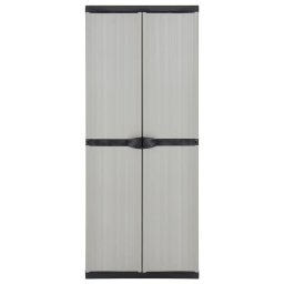 vidaXL Tuinkast met 3 schappen 68x40x168 cm grijs en zwart