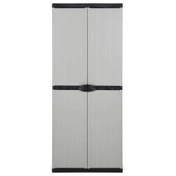 vidaXL Tuinkast met 3 schappen 68x40x168 cm grijs en zwart