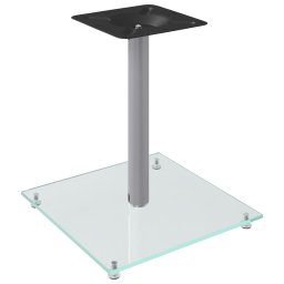 vidaXL Luidsprekerstandaards 2 st 1 pijler gehard glas zilverkleurig