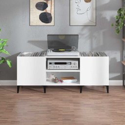 vidaXL Platenkast 121x38x48 cm bewerkt hout wit