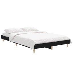 vidaXL Bedframe bewerkt hout zwart 120x190 cm