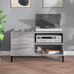 vidaXL Platenkast 84,5x38x48 cm bewerkt hout grijs sonoma eikenkleurig