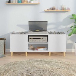 vidaXL Platenkast 121x38x48 cm bewerkt hout wit