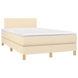 vidaXL Boxspring met matras stof crèmekleurig 120x200 cm