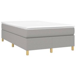 vidaXL Boxspring met matras stof lichtgrijs 120x200 cm