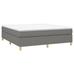 vidaXL Boxspring met matras stof donkergrijs 160x200 cm