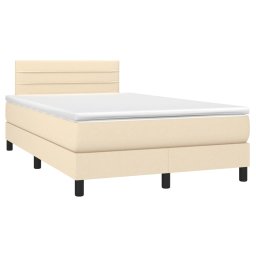 vidaXL Boxspring met matras stof crèmekleurig 120x200 cm