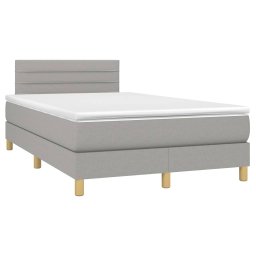 vidaXL Boxspring met matras stof lichtgrijs 120x200 cm