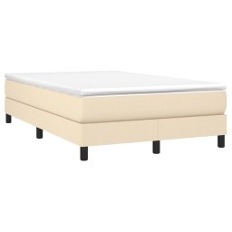 vidaXL Boxspring met matras stof crèmekleurig 120x200 cm