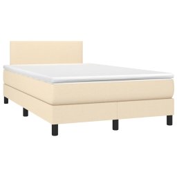 vidaXL Boxspring met matras stof crèmekleurig 120x200 cm