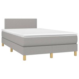 vidaXL Boxspring met matras stof lichtgrijs 120x200 cm