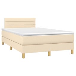 vidaXL Boxspring met matras stof crèmekleurig 120x200 cm
