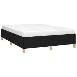 vidaXL Bedframe zonder matras stof zwart 140x200 cm