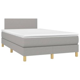vidaXL Boxspring met matras stof lichtgrijs 120x200 cm