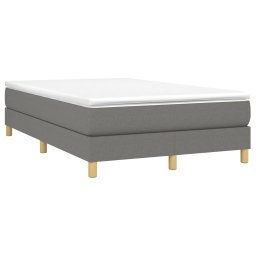 vidaXL Boxspring met matras stof donkergrijs 120x200 cm
