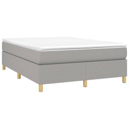 vidaXL Boxspring met matras stof lichtgrijs 140x200 cm